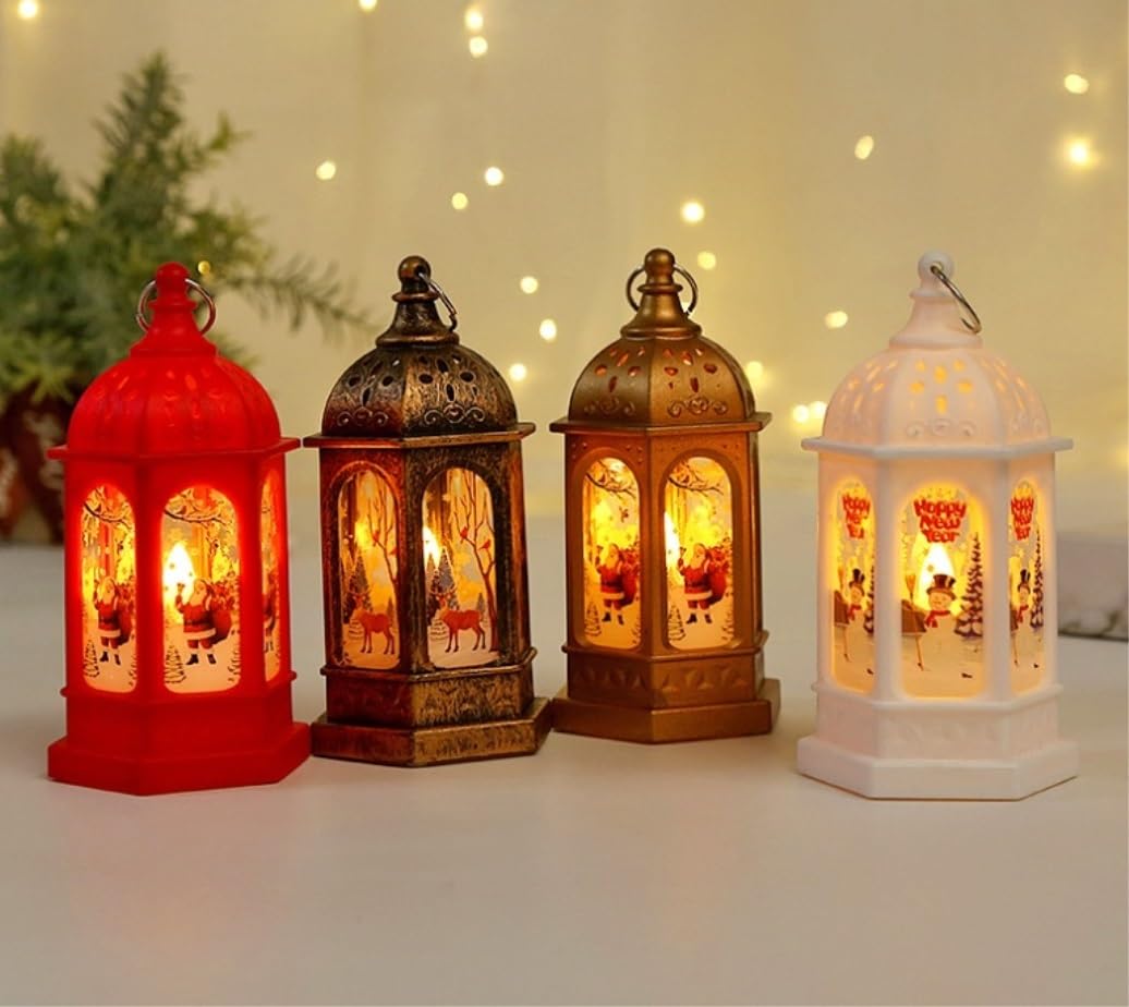 Linterna De Navidad Faroles Decorativos de Navidad Decoraciones Navideñas, Linterna Navideña, Lámpara De Candelabro, Luz Nocturna, Decoración De Muñeco De Nieve Para Anciano, Luz Nocturna Faroles de N