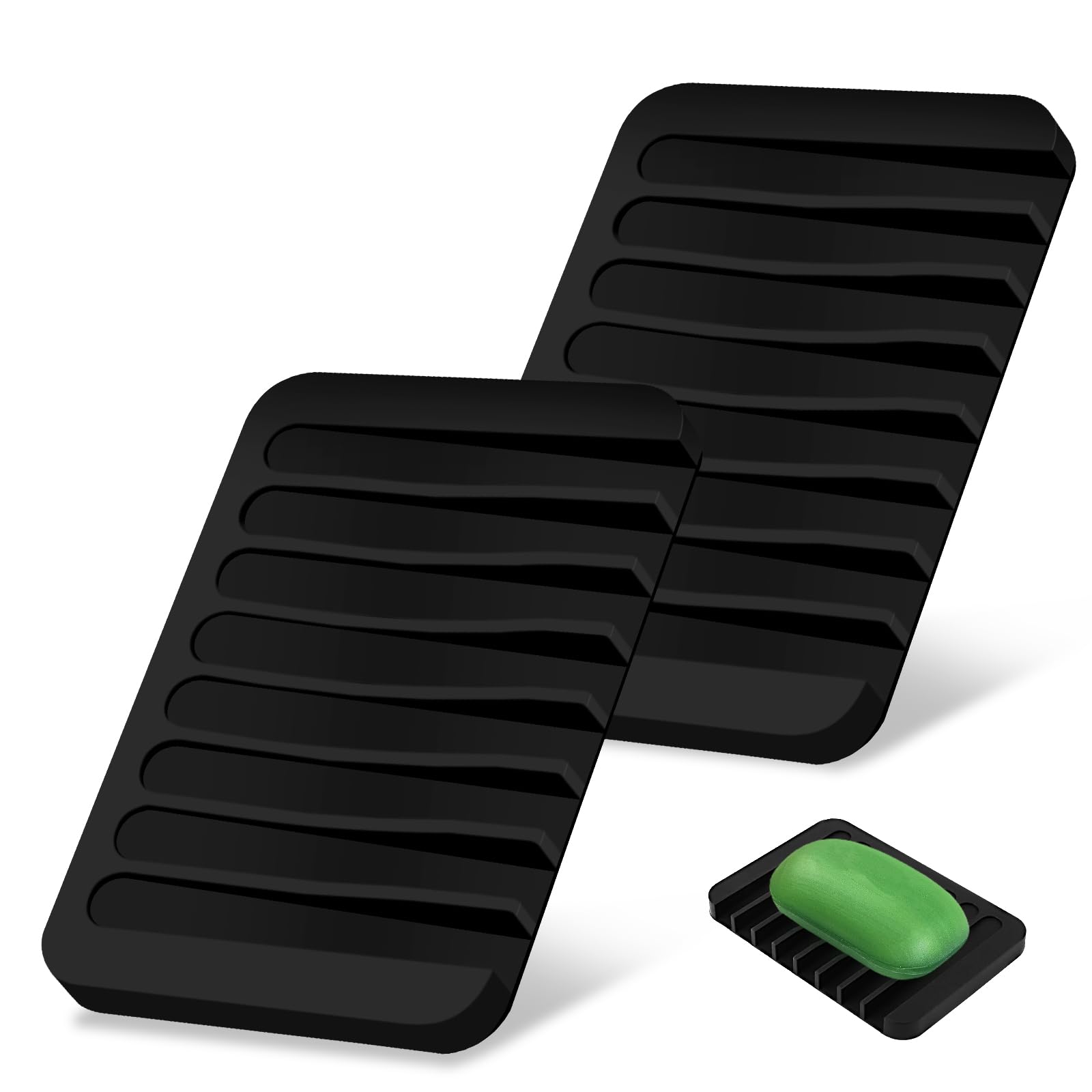 3 Pcs Porte-Savon Adhésif, Porte-Douche Avec Drain, Plateau Mural Pour Boîte À Savon Pour Salle