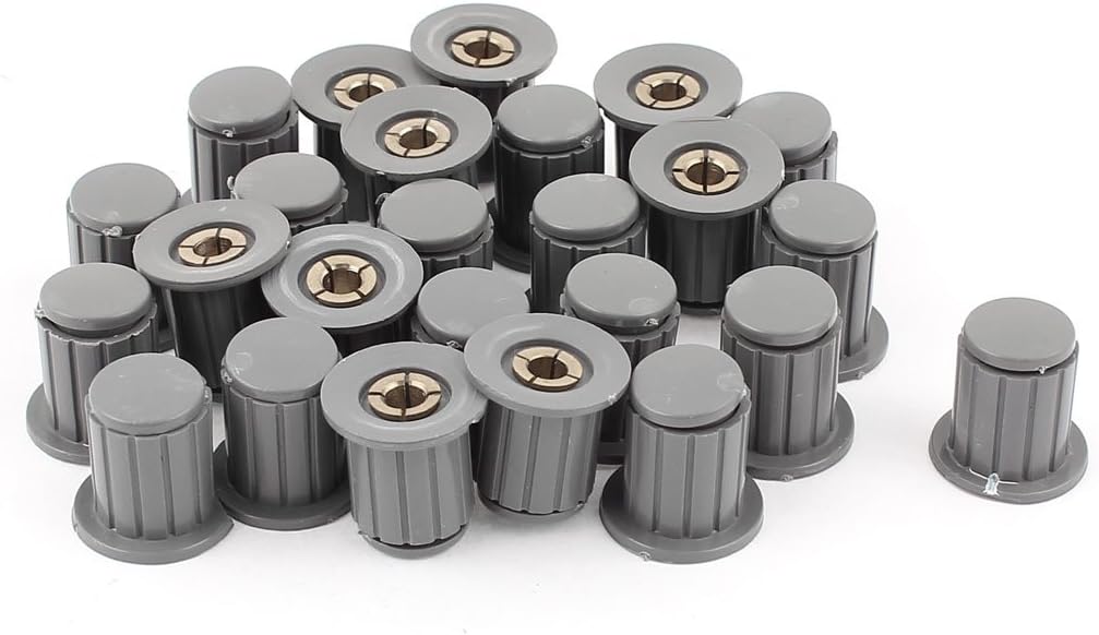 sourcingmap 25pcs 4mm Shaft Insert Dia Brass Tone Core Potentiometer Control Knobs