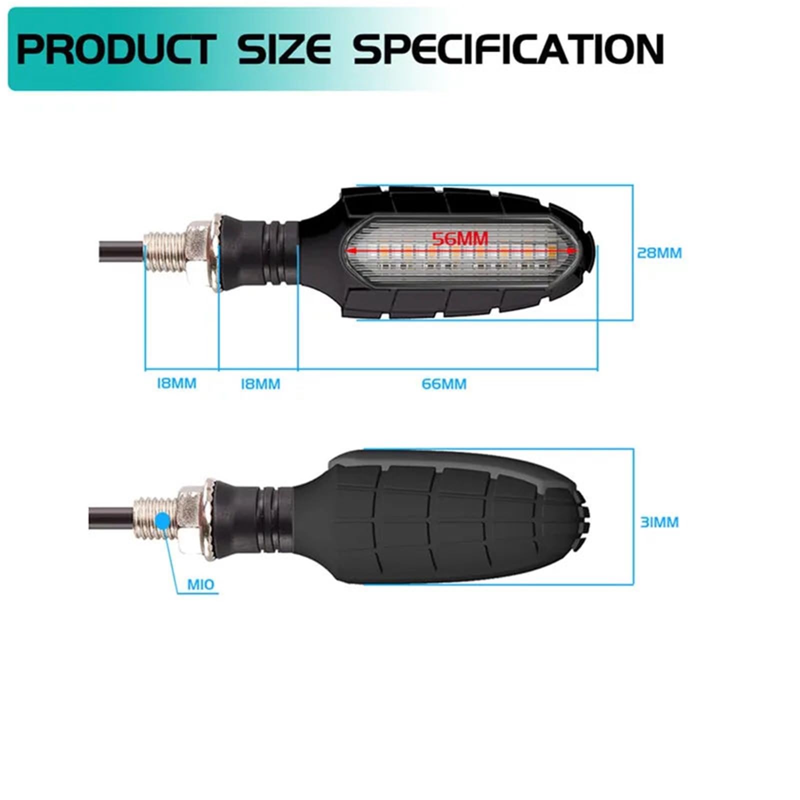 Indicatore Di Direzione Del Motociclo 12V 10MM Dell'acqua Che Scorre Freno Lampada Per KAWASAKI Z900RS ZZR600 Z250 EX250 EX300