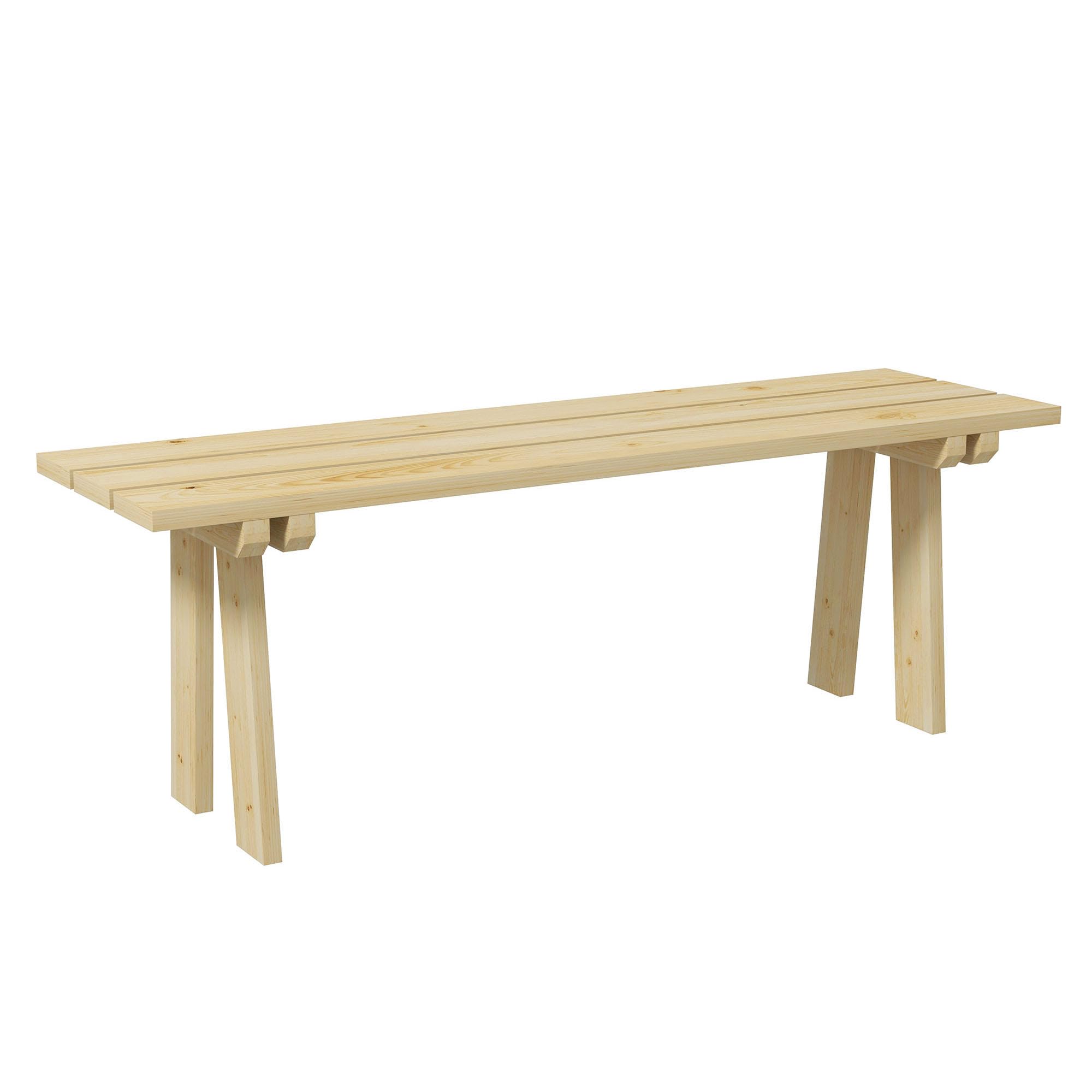 Outsunny Banco de Jardín de Madera 2 Plazas 130x38x45 cm Natural | Carga 220 kg, Banco de Exterior, para Patio Terraza Piscina