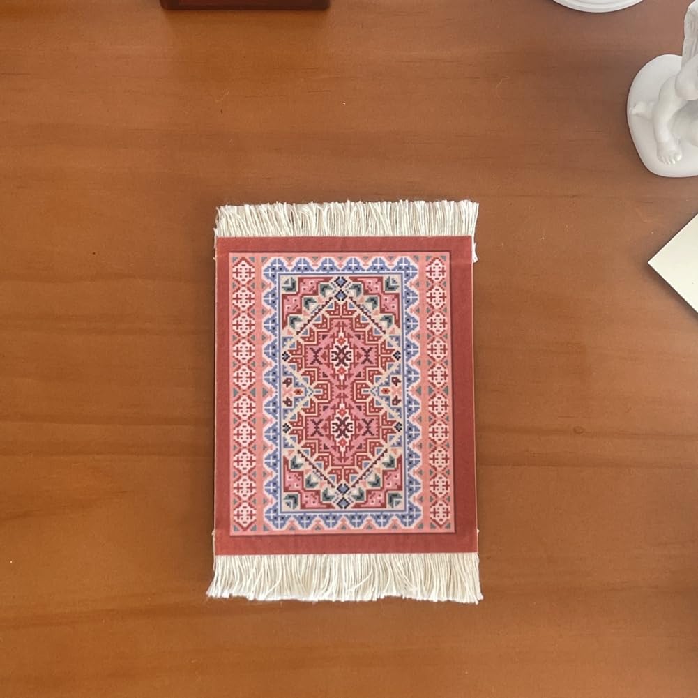 6 sottobicchieri da tavolo, portabicchieri in tessuto dal design orientale, tappetini per bevande dal design orientale, eleganti tappeti da cucina e bar per casa e ufficio (quadrato, motivo retrò