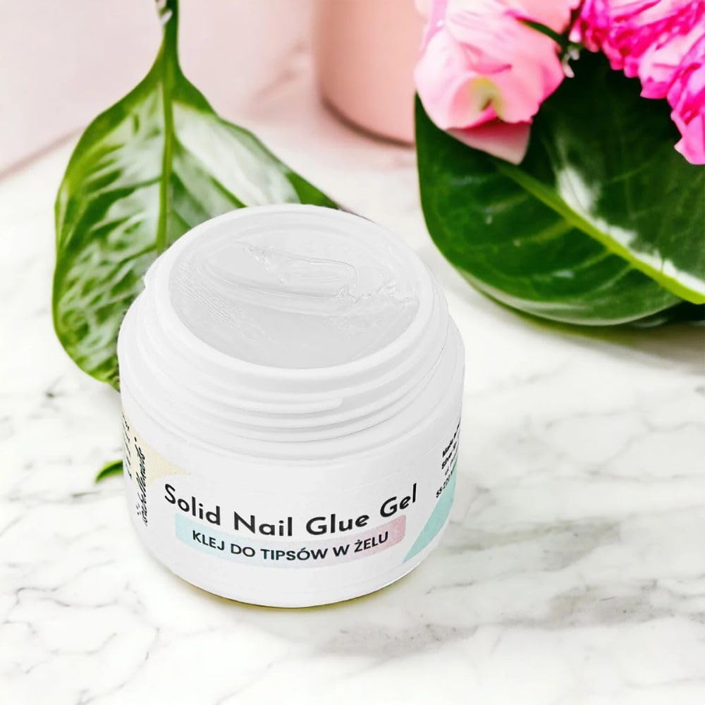 Solid Nail Glue Gel 4,5 g – przezroczysty klej żelowy do tipsów, dekoracji paznokci i wzorów 3D – mocne trzymanie, łatwe zastosowanie i utwardzanie UV/LED – do profesjonalnego manicure i "zrób to sam"