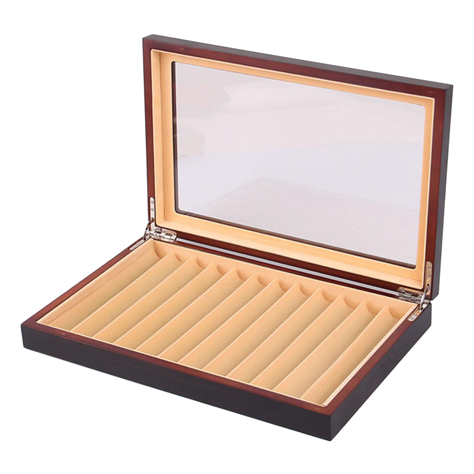 Scatola porta penne in legno, grande organizer con cassetto e finestra in vetro, soluzione perfetta per penne da collezione, ottimo regalo per uomini, padri, fidanzati, mariti