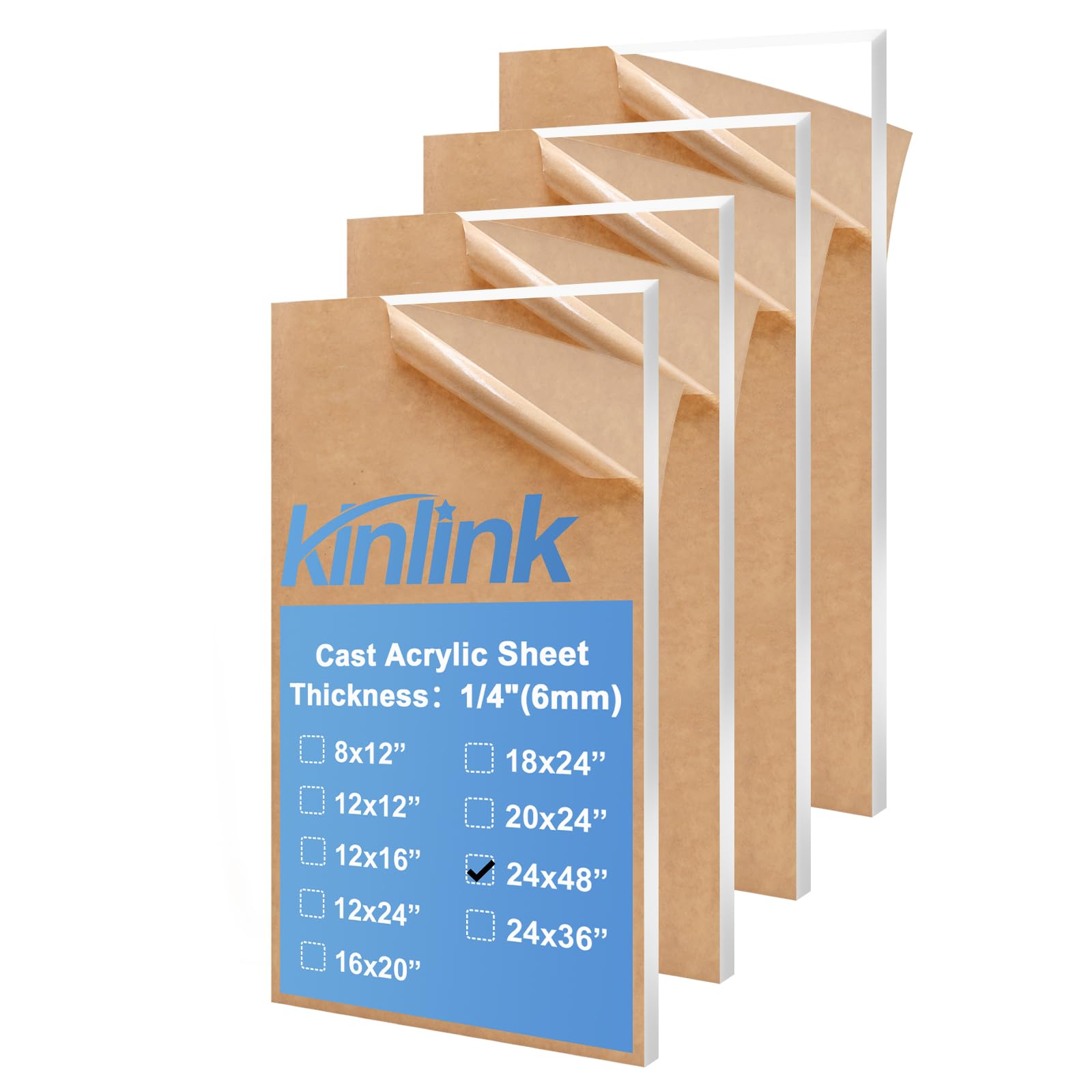 Clear Acrylic Sheets - 2 Pack 12x12 -18