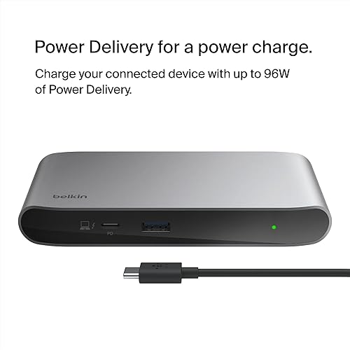 Miniatura 5 de Belkin Estación de acoplamiento Connect Thunderbolt 4, concentrador multipuerto USB-C 5 en 1 con entrega de energía de 96 W para Mac, Windows,