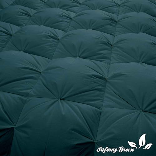 Miniatura 4 de Colección de hotel de lujo para todas las estaciones, 100% algodón orgánico, tamaño Queen de 88 x 92 pulgadas, edredón plisado de 1 pieza con 4