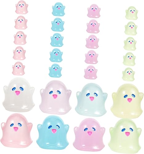 Bonsái 20 piezas miniatura de plástico brillante pequeño fantasma DIY suministros de fantasmas decorativos fantasmas decoración artesanías fantasma