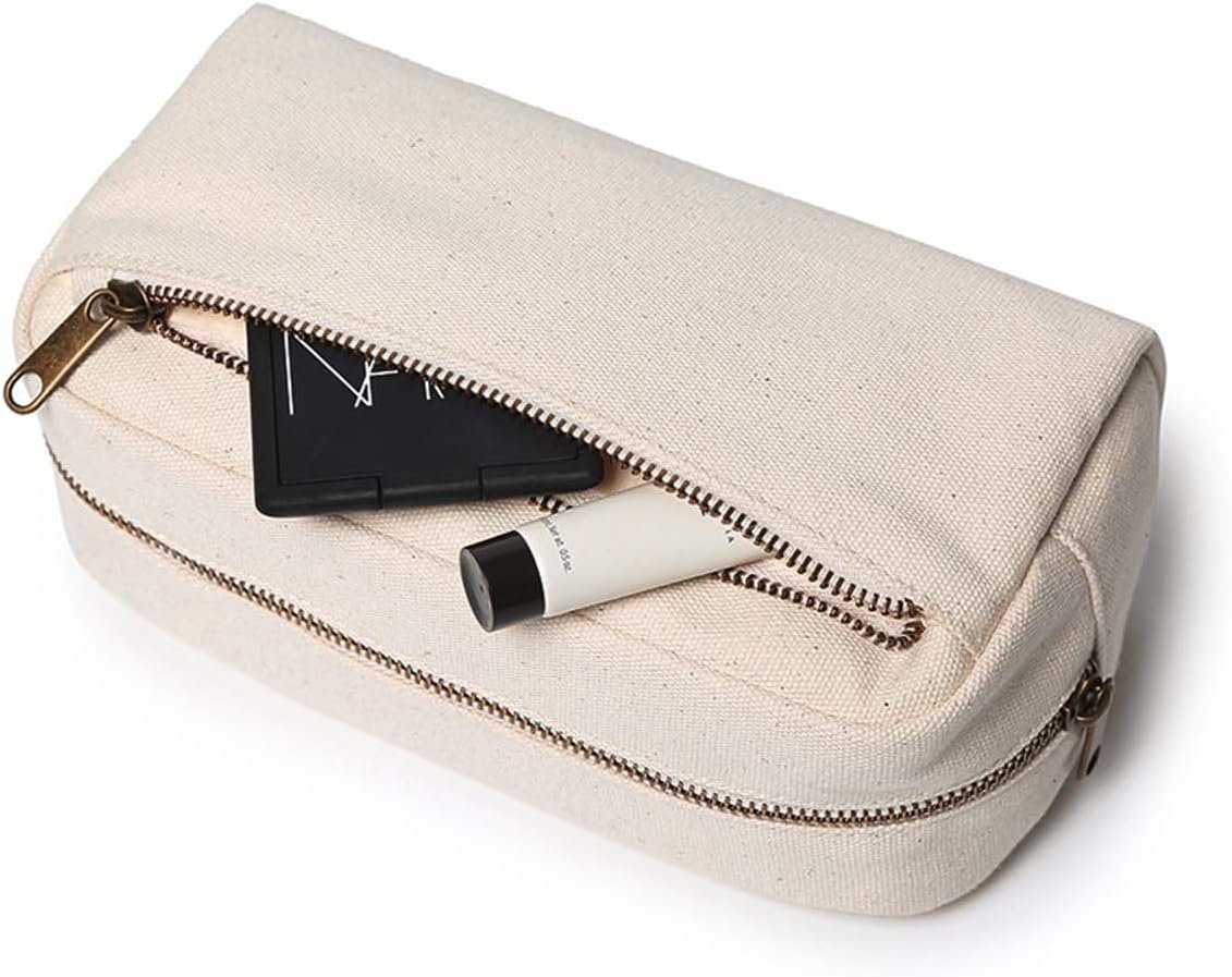 Female cosmetic bags Canvas toiletry bags Wash bags with large capacity Simple design but multifunction - Image 8