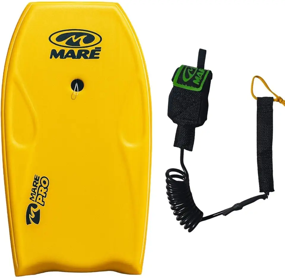 Kit Prancha Bodyboard Semi Profissional Maré Pro 39' e Fundo Rigido com Leash Maré