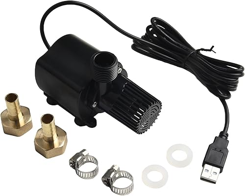 Miniatura 2 de FABULETTA Mini bomba de agua sumergible USB 500LH 4W con cable de 4.9 ft para acuario, fuente de mesa, camping interior y jardín acuático