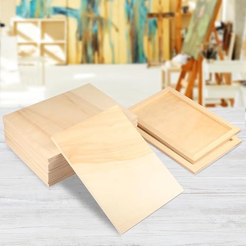 Miniatura 4 de GNIEMCKIN Paquete de 12 tableros de lienzo de madera para pintar, paneles de lienzo de 9 x 12 pulgadas para proyectos de arte, paneles de artista