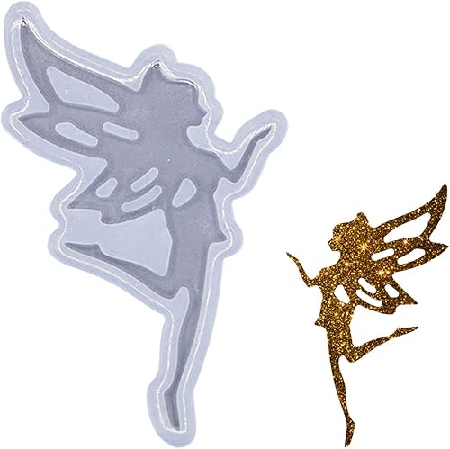 Miniatura 8 de Angel Wings Moldes de silicona brillantes de hada, hermoso molde de resina para bricolaje, resina epoxi, molde de fundición de resina UV, llavero de