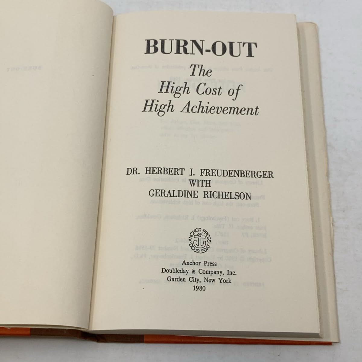 Burnout: The High Cost of High Achievement