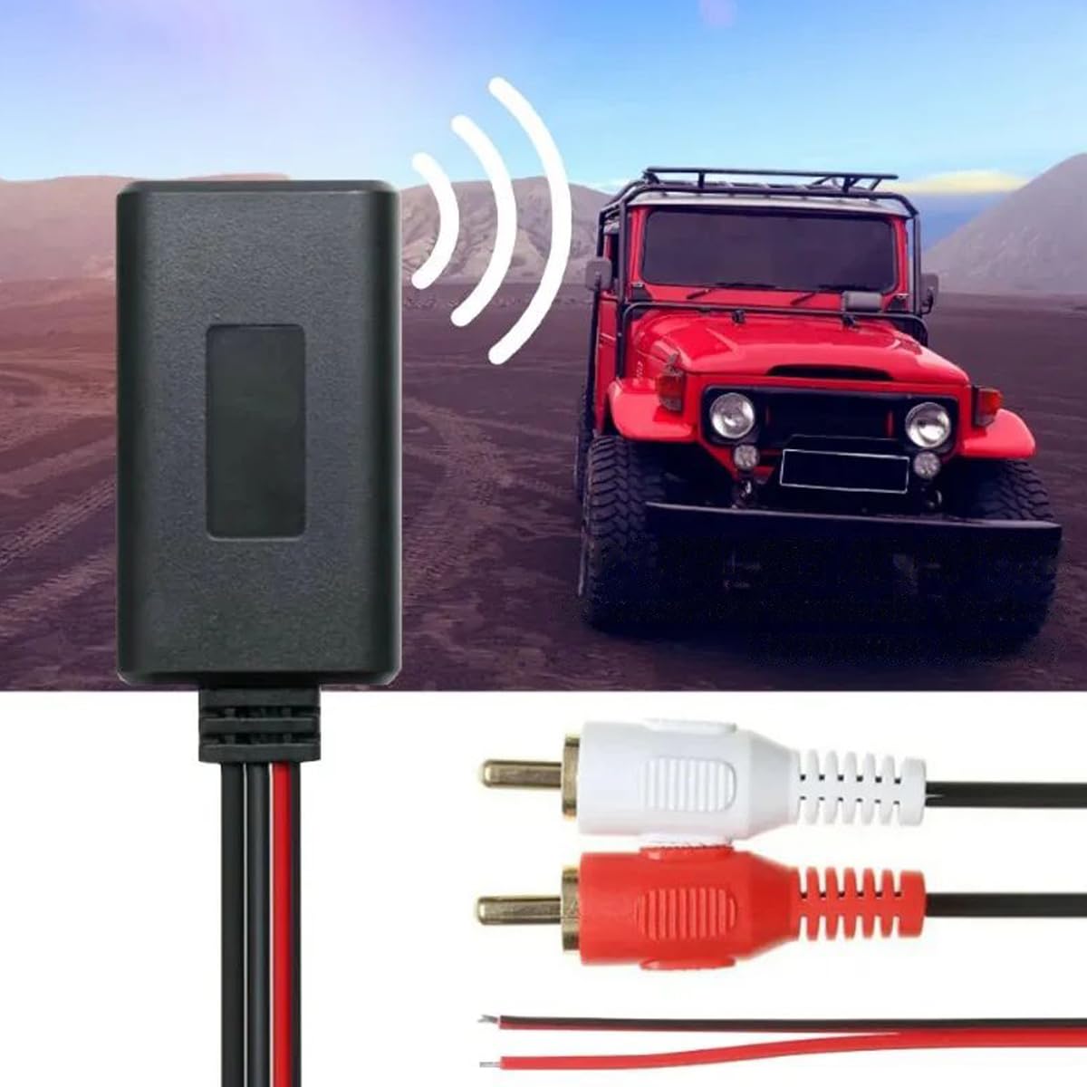 Récepteur audio Bluetooth 2RCA pour autoradio, adaptateur stéréo sans fil 5 V-12 V, portée 10 m