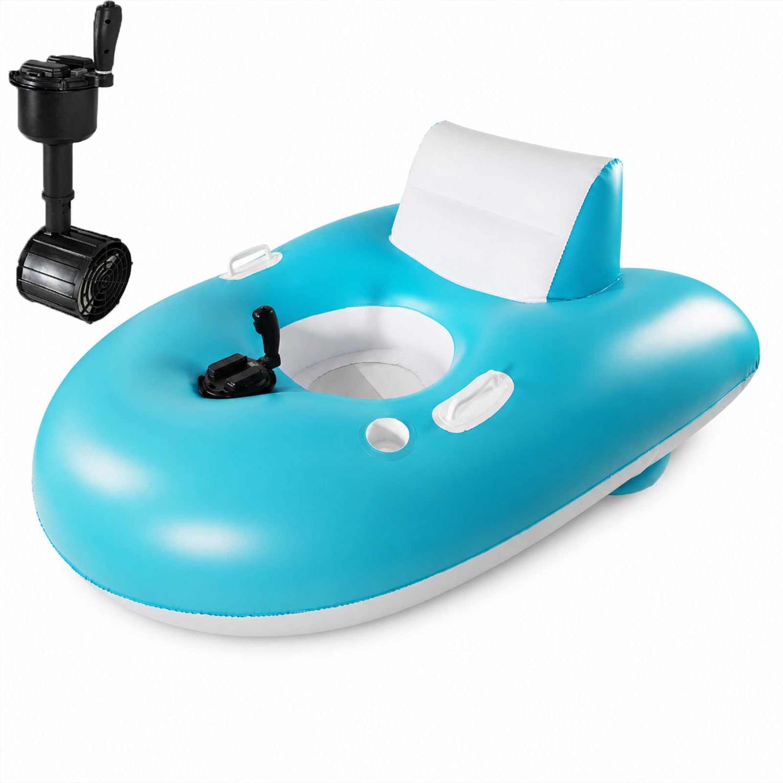 smafoseedding Motorized Inflatable Water Blob,Electric Inflatable Pool Lounger & Motorized Pool Float, 50w 360° Drive, 4500mah 60min, Cup Holder, 265lbs. Great River Run Tube For Pool-Lake-Sea