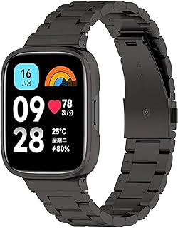 سوارساعة متوافق مع شاومي ريدمي 3 بجراب من Next Store، أساور معصم معدنية من الستانلس ستيل قابلة للتعديل، سوار ساعة ذكية لساعة ريدمي ووتش 3 بغطاء للنساء والرجال