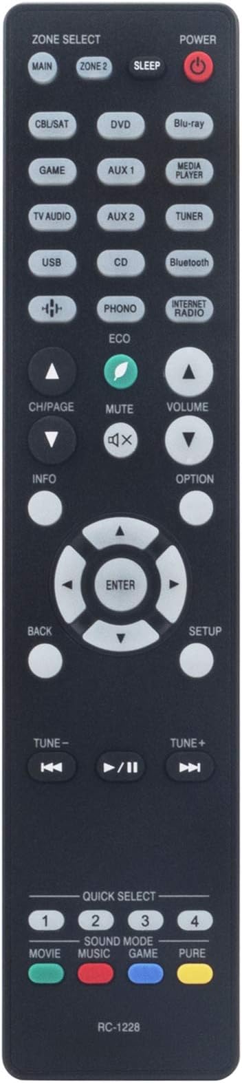 AIDITIYMI RC-1228 Sub RC-1227 RC-1217 RC-1218 RC-1192 New Replacement Remote Control for Denon Integrated Network AV Receiver AVR-X3600H AVR-X2600H AVR-S950H AVR-X3500H AVR-S940H AVR-X2500H