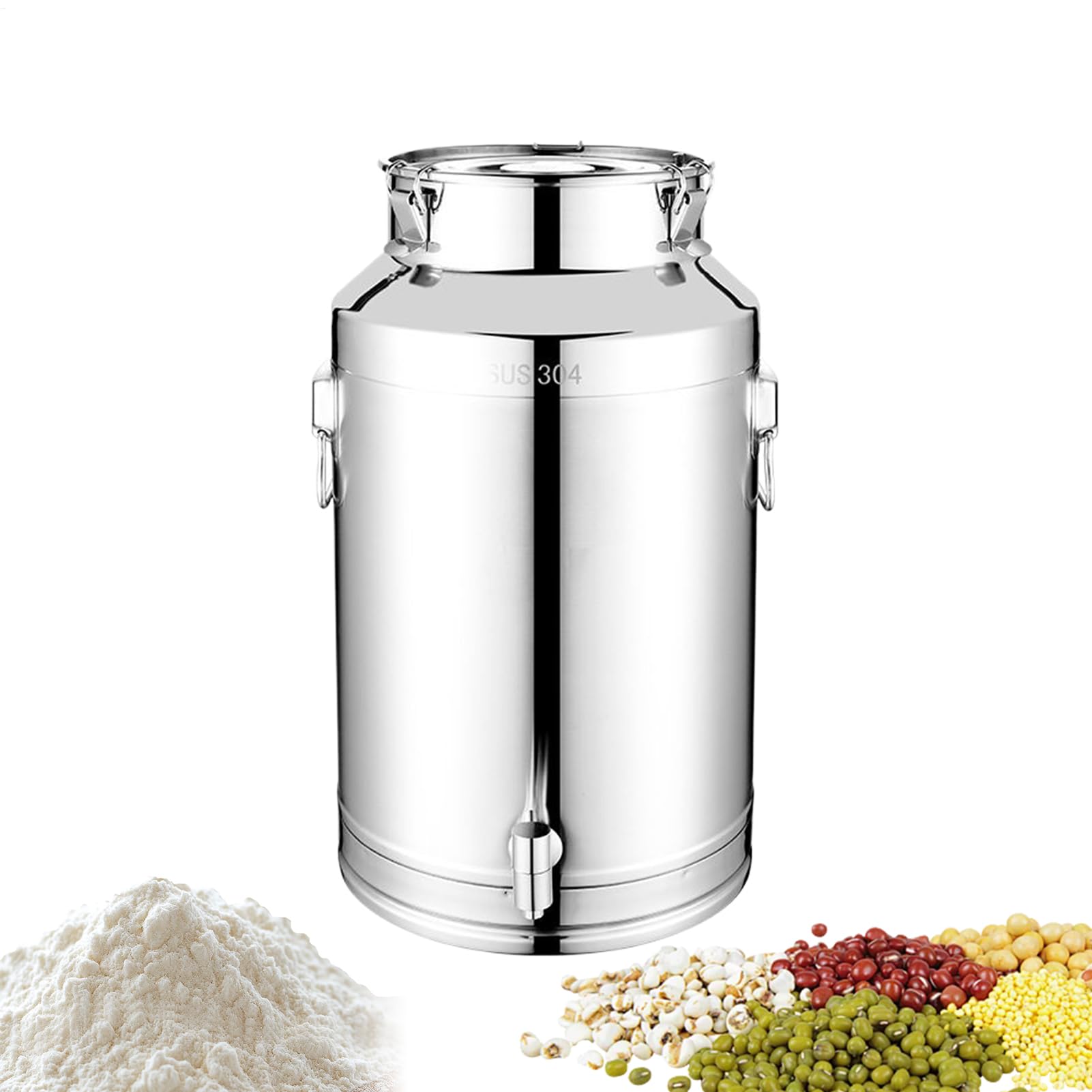 Contenitore Per Olio Da Cucina 5L/9L/14L Utensili Da Cucina In Acciaio | Uso Domestico E Escursionismo Per Latte Vino Birra Farina Caffè Zucchero Cereali Fagiol
