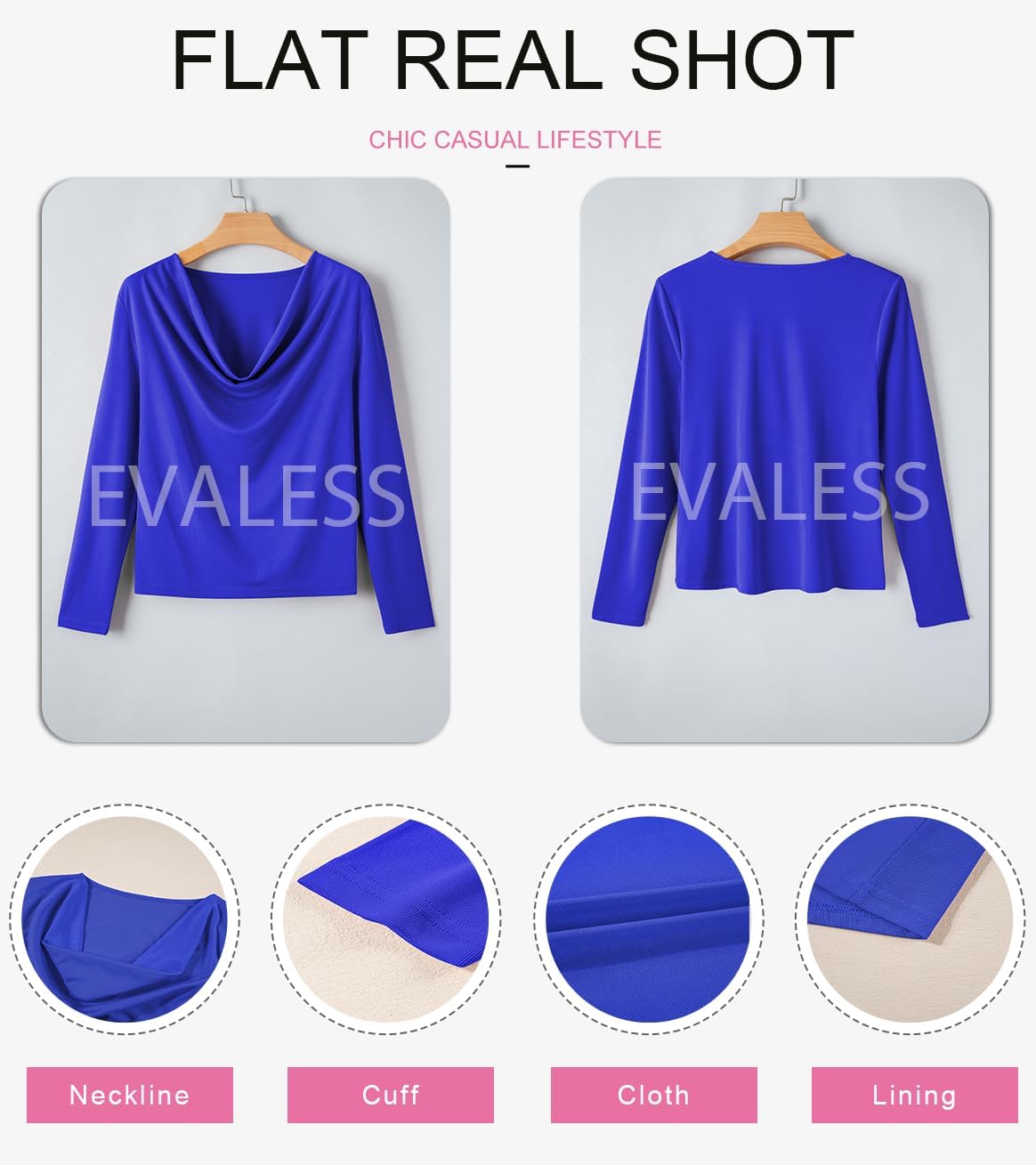 EVALESS Womens Tops Trendy 2026 Fall Cowl Neck Shirts Long Sleeve Teacher Clothes Office Business Dressy Casual Outfits - Image 5