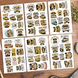 (1.5-2.5 Inch) 60Pcs School Bus Driver Stickers Pack, Funny Back to School Bus Driver Decals Waterproof Vinyl for Laptop Water Bottle Phone Notebook Gifts for Drivers Teachers Kids