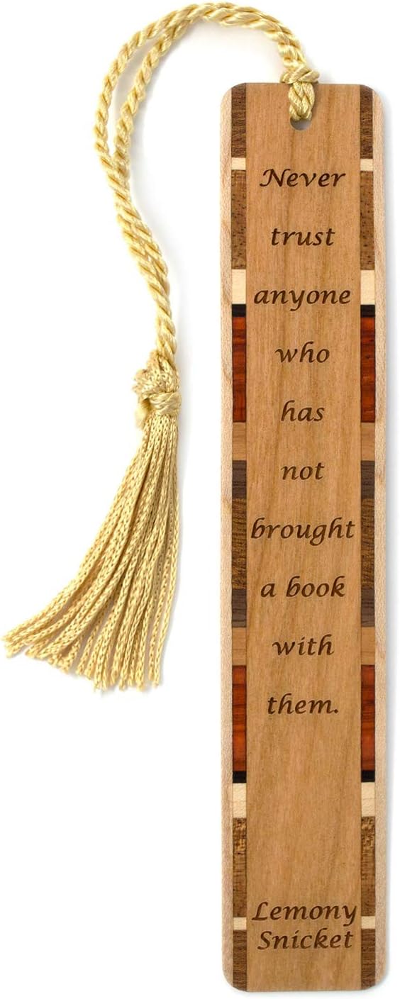 Personalized Bookshelf with Room Without Books Quote, Wooden Bookmark - Made in USA - Also Available Without Personalization