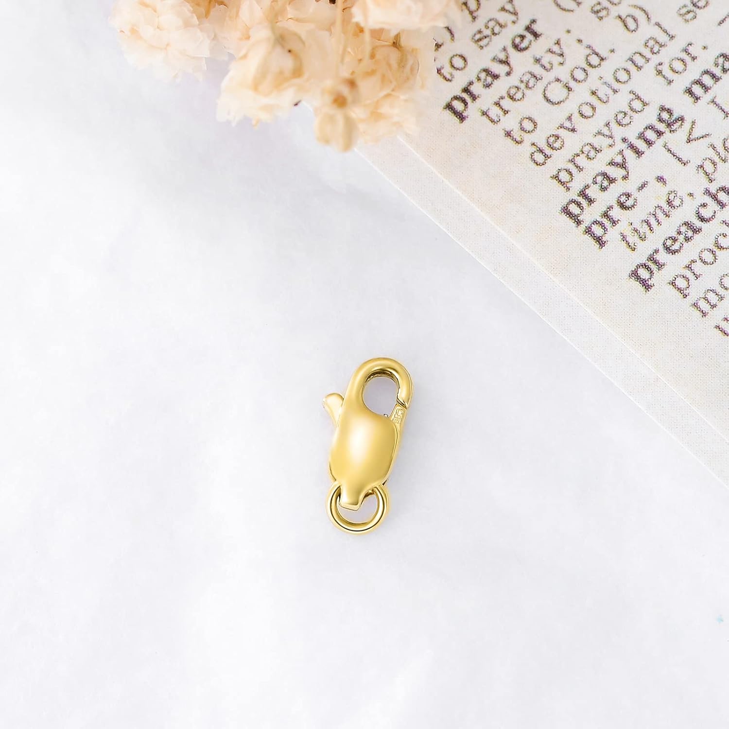 10K Gold Clasp Double Lobster Clasp Necklace Extender Clasp Bracelet Extension Connector for DIY Necklace Bracelet Jewelry Making(Style 7)