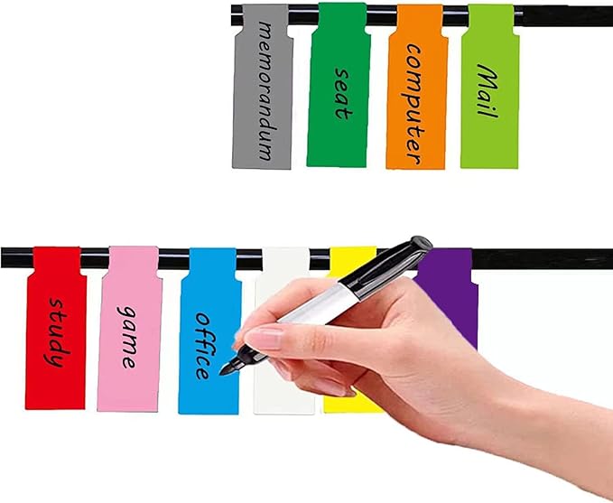 300pcs Cable Labels, 10 Colors Colorful Cord Labels Self