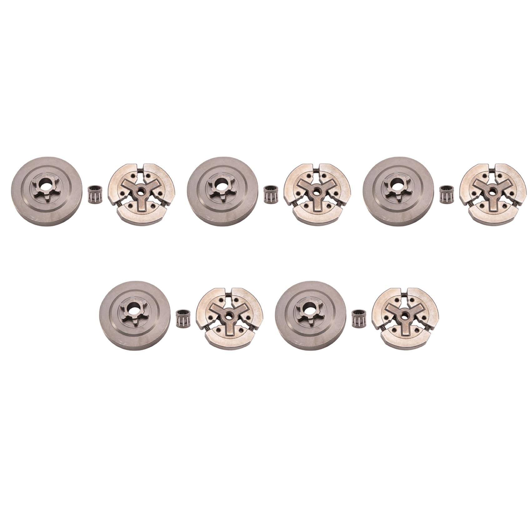 Jnchdghwa Silver Grey 5X 3/8 Clutch Drum & Clutch & Needle Bearing Fit For Chinese Chainsaw 3800