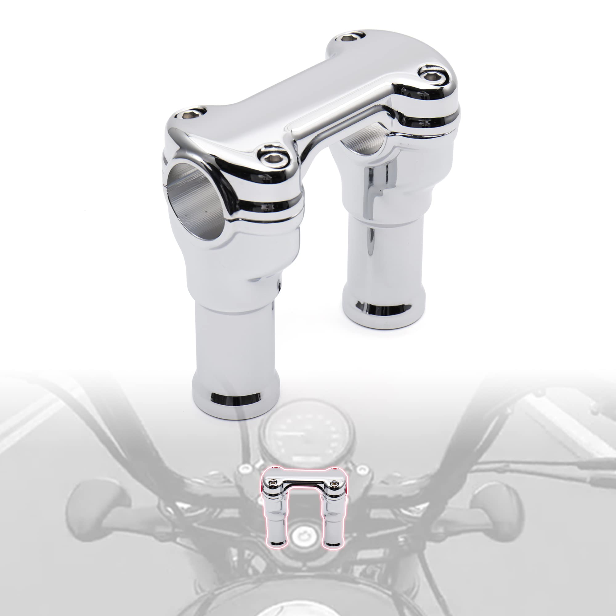 Amazon.co.jp: TIGERSGATE クロームトップカバー 4インチライザー 1-1