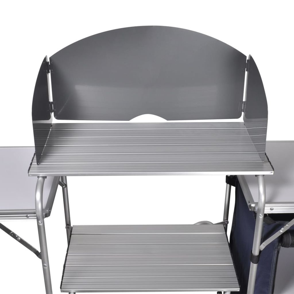 Homgoday Cuisine de camping pliante avec pare-brise en aluminium, meubles pour maison intérieure extérieure, salon chambre à coucher