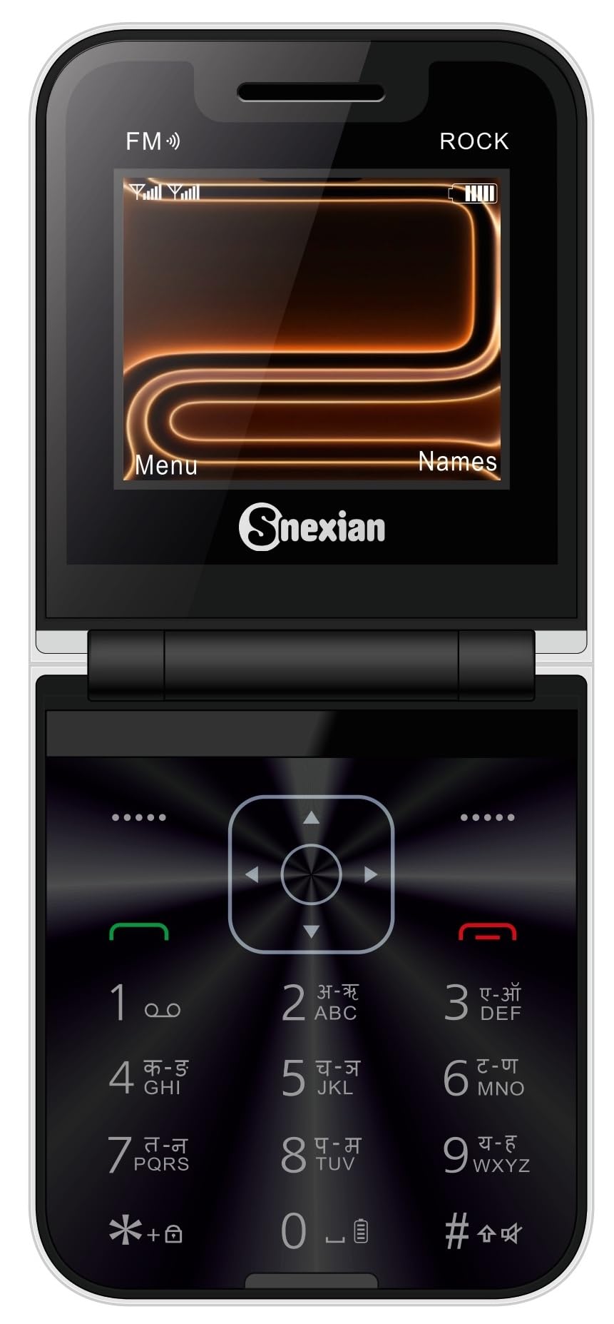 Snexian All-New Rock Z Flip Dual Sim |Keypad Mobile| with 2.4" Display |Flip|Fold| Call & SMS Indicator |Glass Back Panel|BT Dialer|Voice Changer |Big Battery|Camera|Feature Phone|White-picture-37
