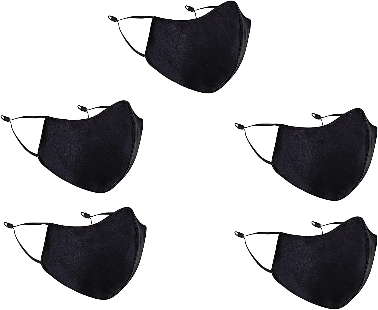 WILLFE Reusable Double Side Wearable Designer Mask with Melt Blown Filter Cloth Face Mask Breathable And Skin Friendly Adjustable Ear Loop and Ear Saver Strap for Men & Women, (BLACK)