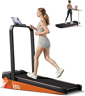 CURSOR Folding Treadmill 15% Tilting 6 in 1 Folding Treadmill with Silent Motor, Walking Pad Max Load 300 lbs