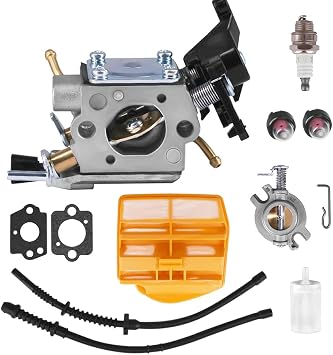 Replace Zama C1M-EL37B Carburetor Rebuild Kit Fits for Husqvarna 445 445E 450 450E for Jonsered Craftsman Chainsaw Carb Gasket Fuel filter Kit 506450401 544080802