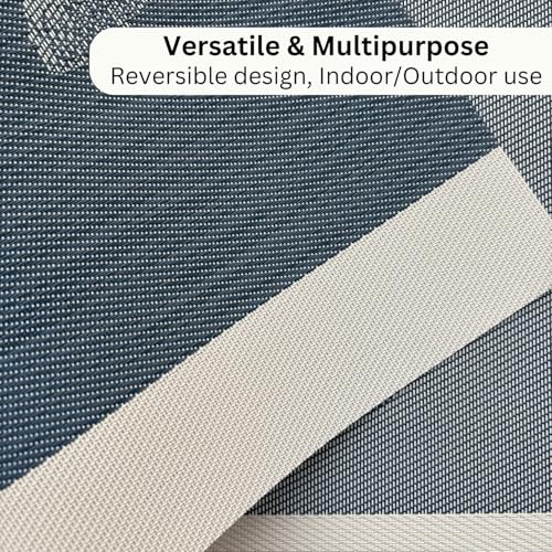 Image of Livmodern Premium Dining Table Mats Set of 6 | Wipeable & Washable PVC Placemats | Anti Skid and Heat Resistant Designer Mats 6 Pieces - Midnight Bloom