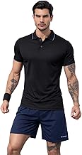 Mens Activewear Polo T Shirt Quick Dry Breathable Sports Tee Stretch Gym Running Polo Lightweight Summer Performance T Shirt for Workout Training and Casual Wear