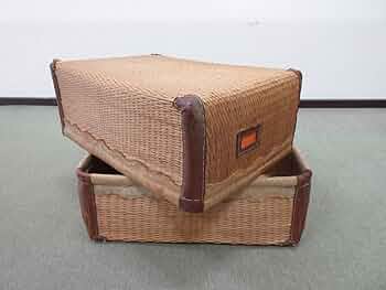 Amazon.co.jp: 昭和レトロ行李こおり柳行李アンティーク古民具収納衣装