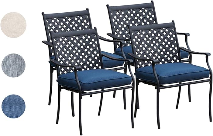 Blue metal garden chairs Clearance