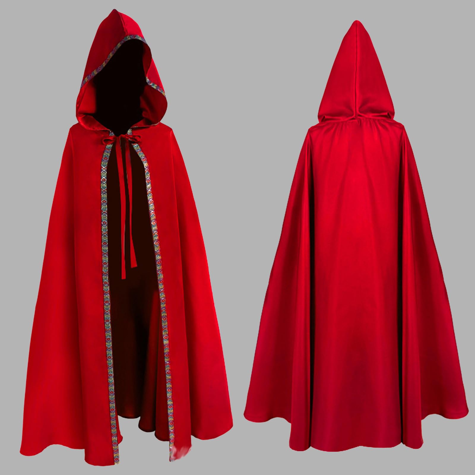 Costume Halloween Cape À Capuche De Sorcière Vampire Longue Vintage Pirate
