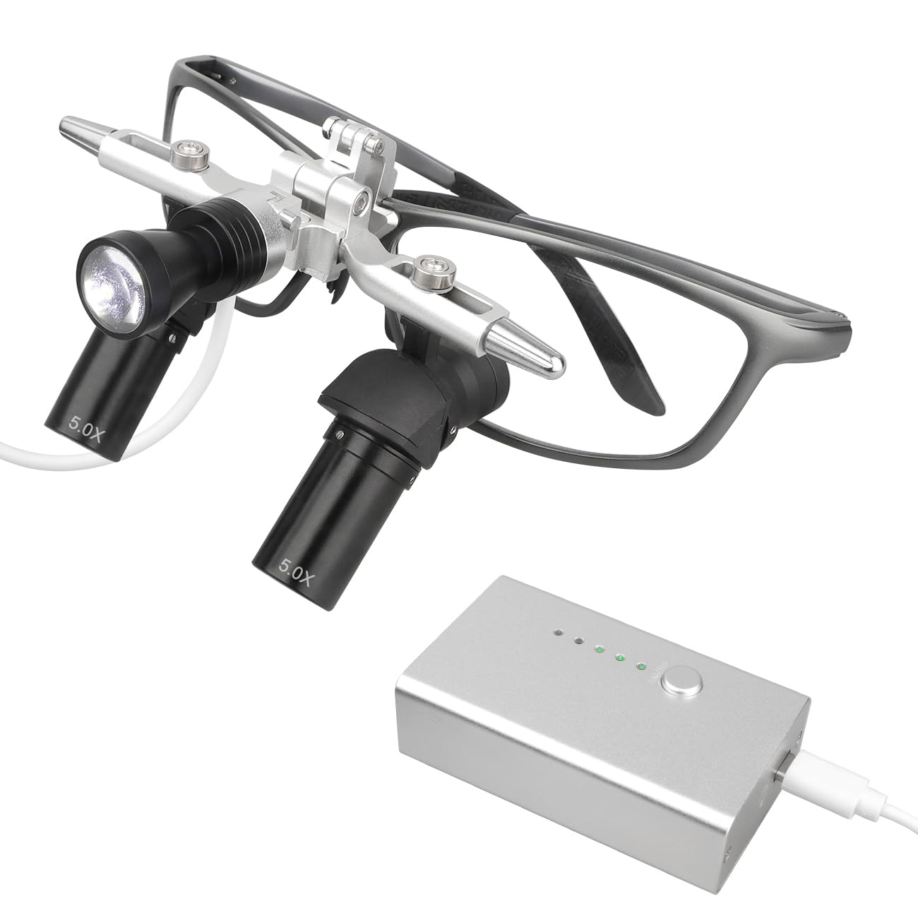 Lupas Ergo de 48° 4X, 5X, 6X, lupas de zoom ajustables a distancia de trabajo con herramientas de lupa LED para faros delanteros (5X)