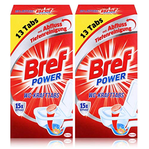 Bref Power 15x Effekt WC-KraftTabs (2 x 13 Tabs) Toiletten Reiniger (2er Pack) Cover