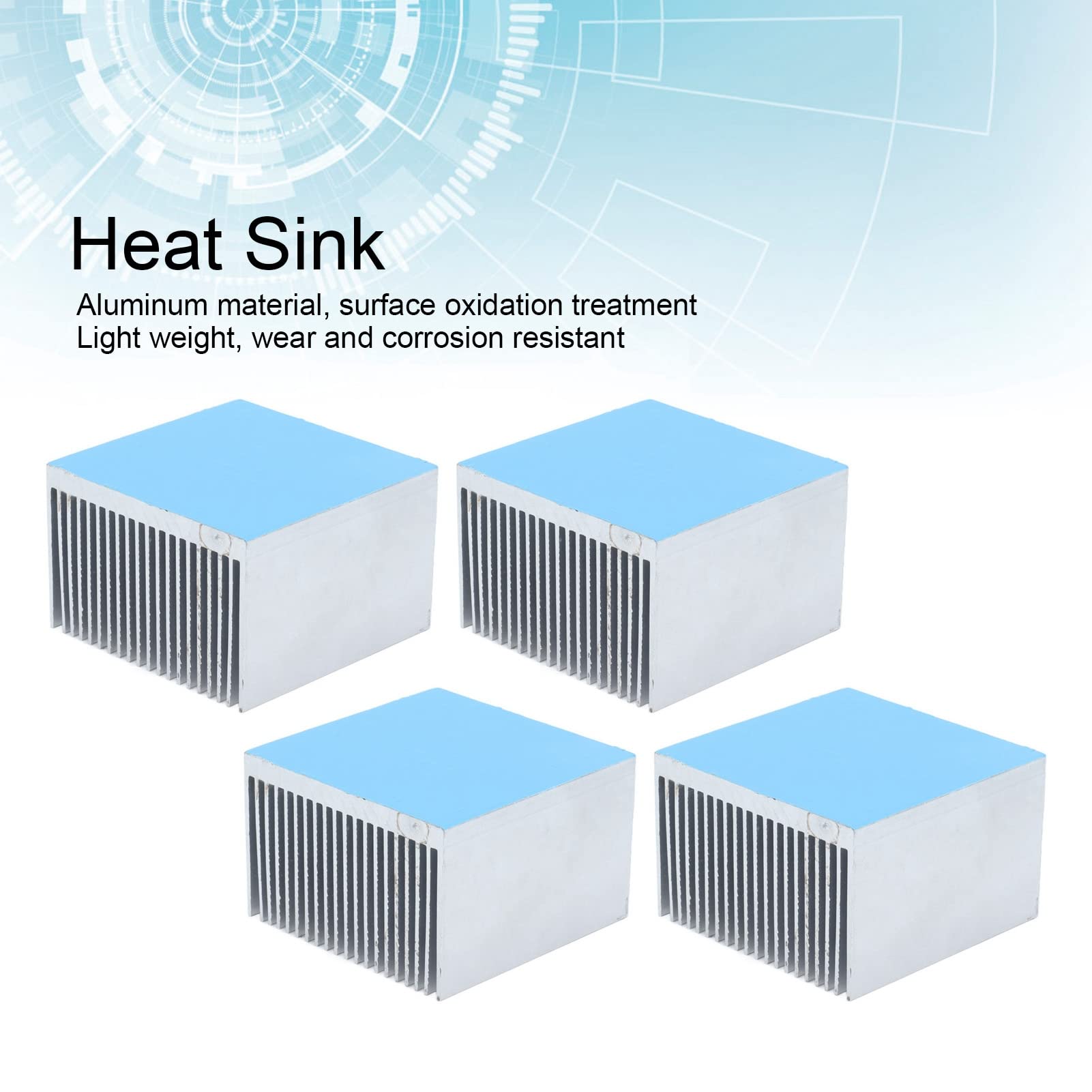Cocoarm 4 Alette di Raffreddamento Dissipatore di Calore in Alluminio 60x60x39mm Dissipatore di Calore Anodizzato per Modulo CPU e Modulo di Alimentazione Raffreddamento Ampia Area di Contatto con