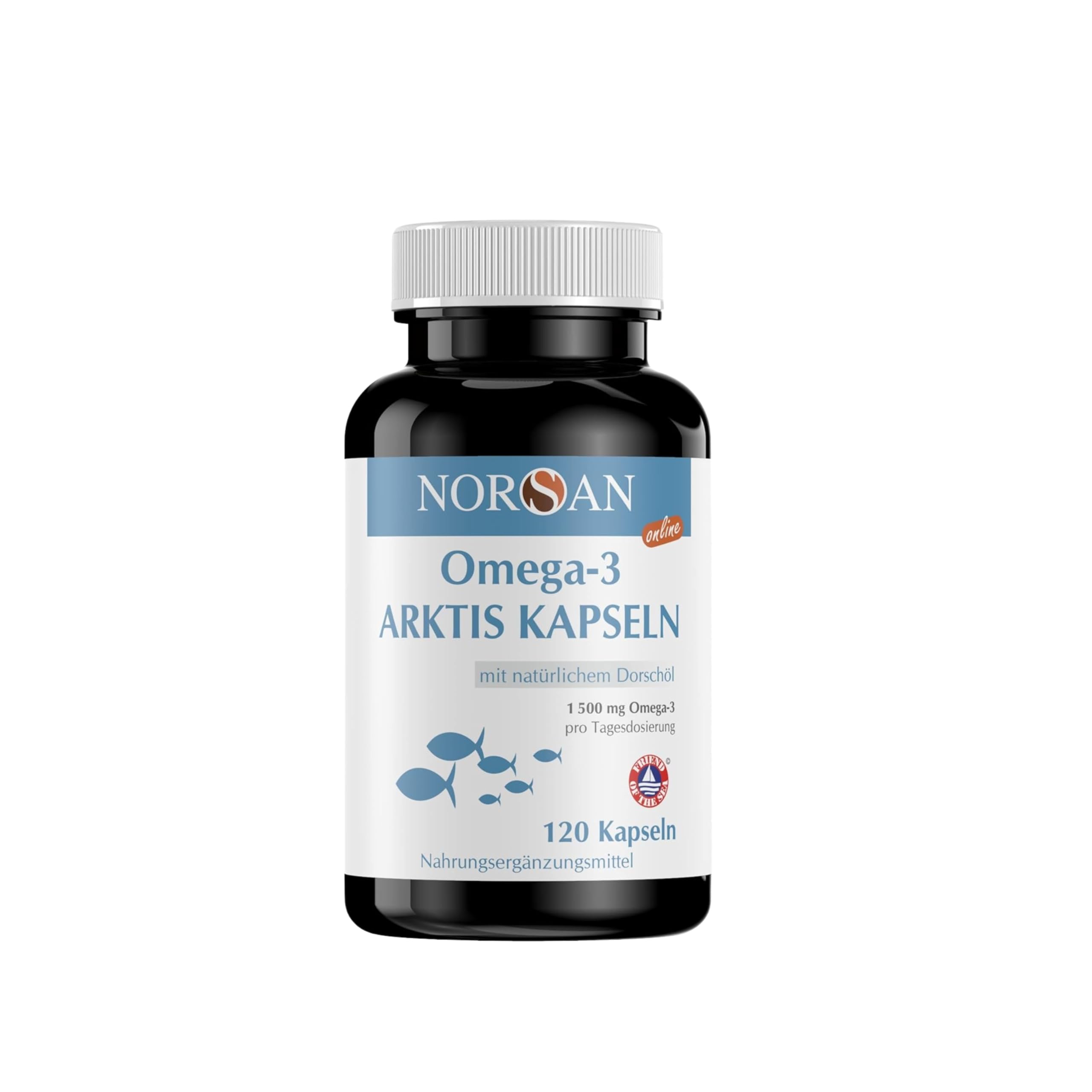 NORSAN Premium Omega 3 Cod Oil Capsules high-dose - 1,500mg Omega 3 per Serving - Over 4000 Doctors Recommend NORSAN - 100% Natural Wild-Caught, no unpleasant Fishy burping