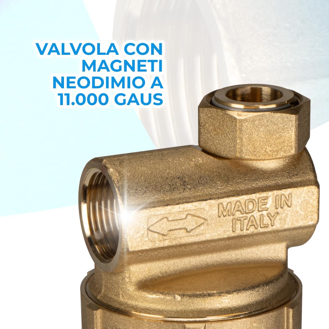 WK - Filtro desatascador magnético para caldera de latón, útil para filtración de agua, protege el sistema térmico de las impurezas