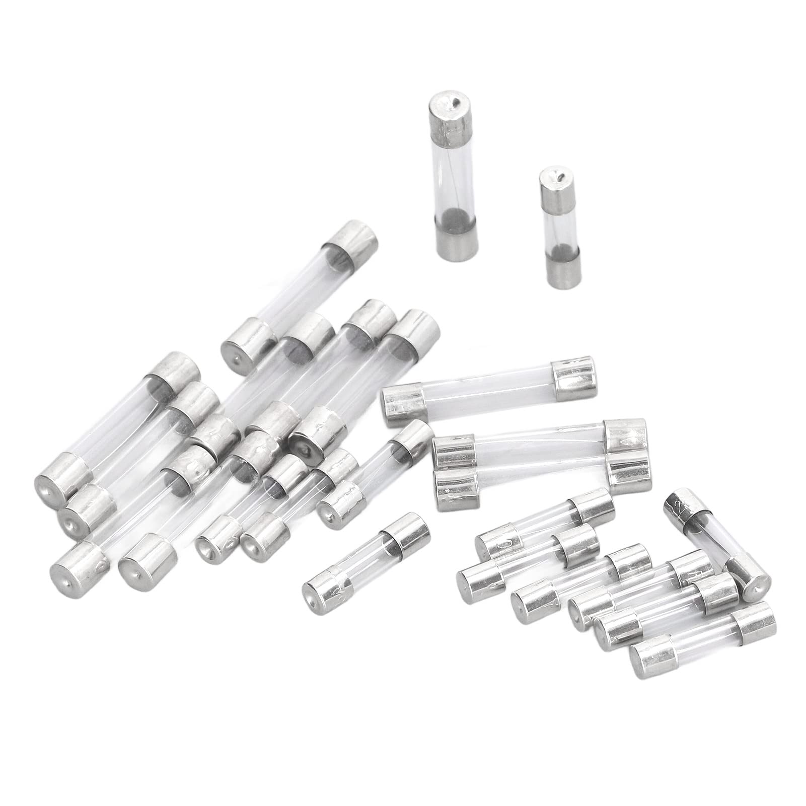 360 szt. Szklana Rurka Bezpiecznikowa 24 Typy 0,25A 0,5A 1A 2A 3A 4A 5A 6A 7A 8A 10A 15A 20A 6x30mm 5x20mm 250V Zestaw Asortymentowy