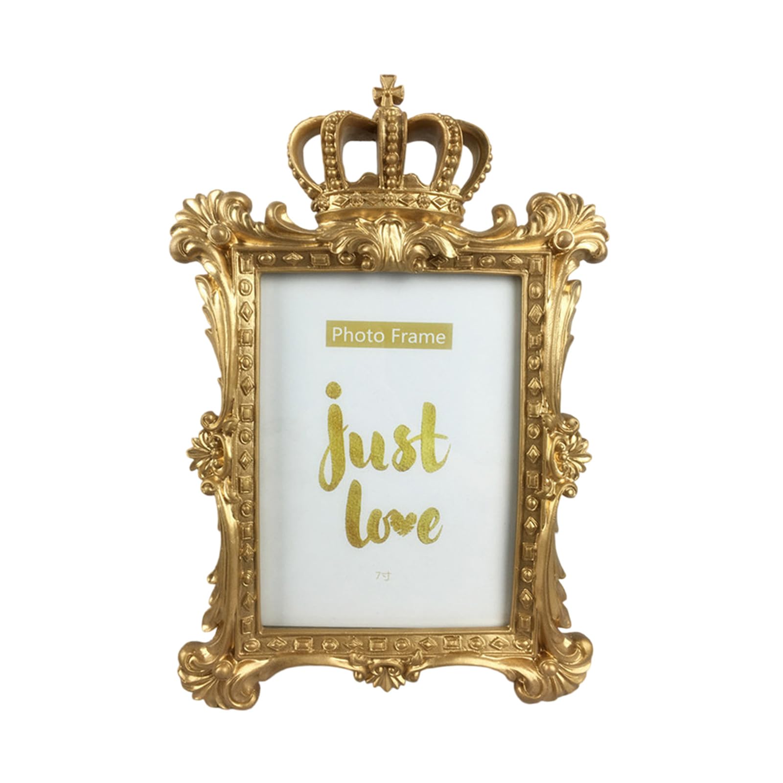 Crowns Resin Picture Photo Frame Victorian Home Decors Photo Stand Desktop Frame with Kickstand for Wedding Parties European Crowns