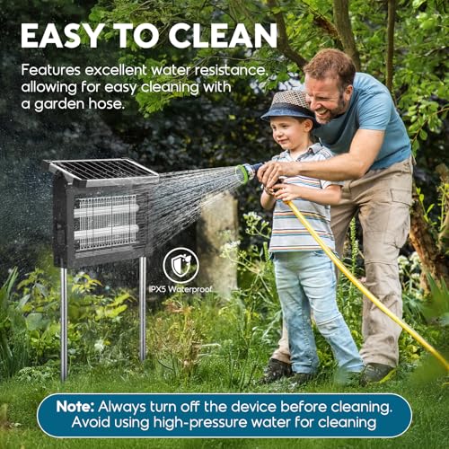 Image of Solar Bug Zapper Outdoor, Mosquito Zapper 4500V Cordless Waterproof | Auto On /Off, Portable Type-C & Solar Powered Bug Zapper, Electric Mosquito Trap Fly Zapper Killer for Patio Backyard Camping