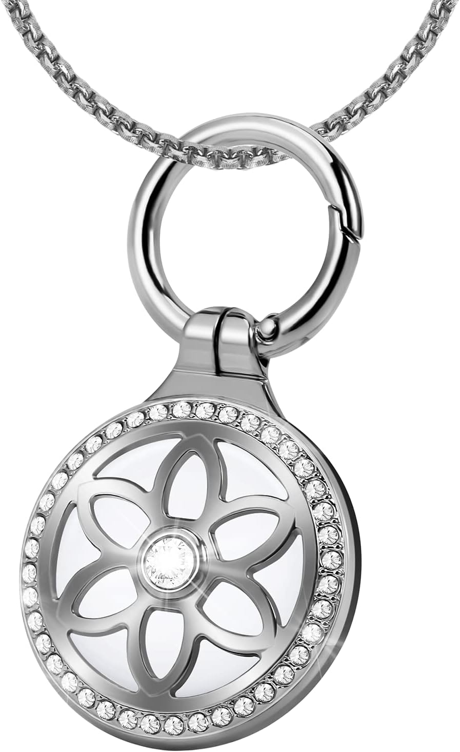 for Airtag (1st & 2nd Gen) Necklace,Metal Badge Air Tag Necklace for kids,Adults,Women, 29in Adjustable Alloy Chain with Airtag Holder for Apple Air Tag