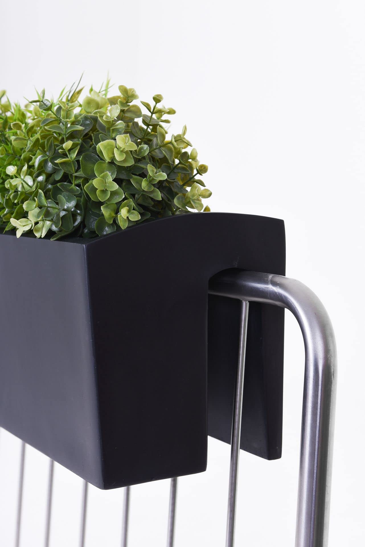 VIVANNO Balkonkasten Blumenkasten Fiberglas BALKONA Classic (22x60x19 cm, Anthrazit Matt)